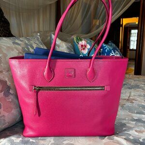 Dooney & Bourke Fuchsia Florentine Leather Large Tote Bag Brand New